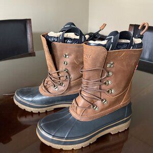 Sperry Men's Ice Bay Black and Tan Winter BootsMen's Size 11.5 NWOB